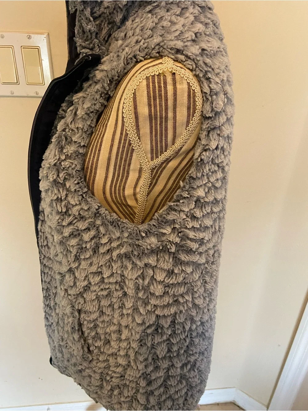 Reversible Sherpa Vest - Grey/Navy